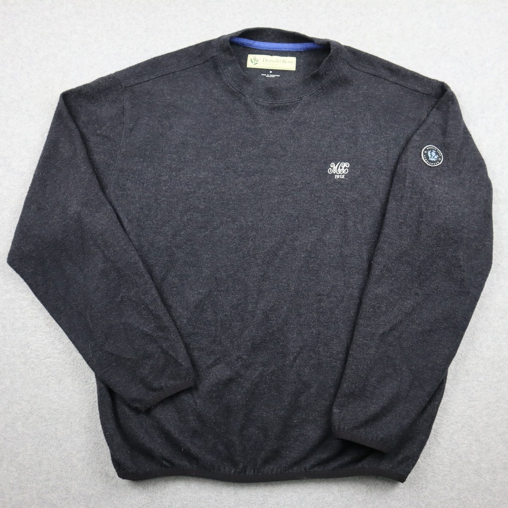 Donald Ross Sweater Mens Medium Gray Wool Blend MCC Marietta Country Club Golf